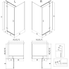 Mexen Mist-H T left hinged shower enclosure 75 x 70 cm, transparent, brushed nickel - 8A5T-075-070-97-00-L