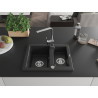 Mexen Carlos 1.5-bowl granite sink with Rita kitchen faucet, black - 6518-77-670300-00