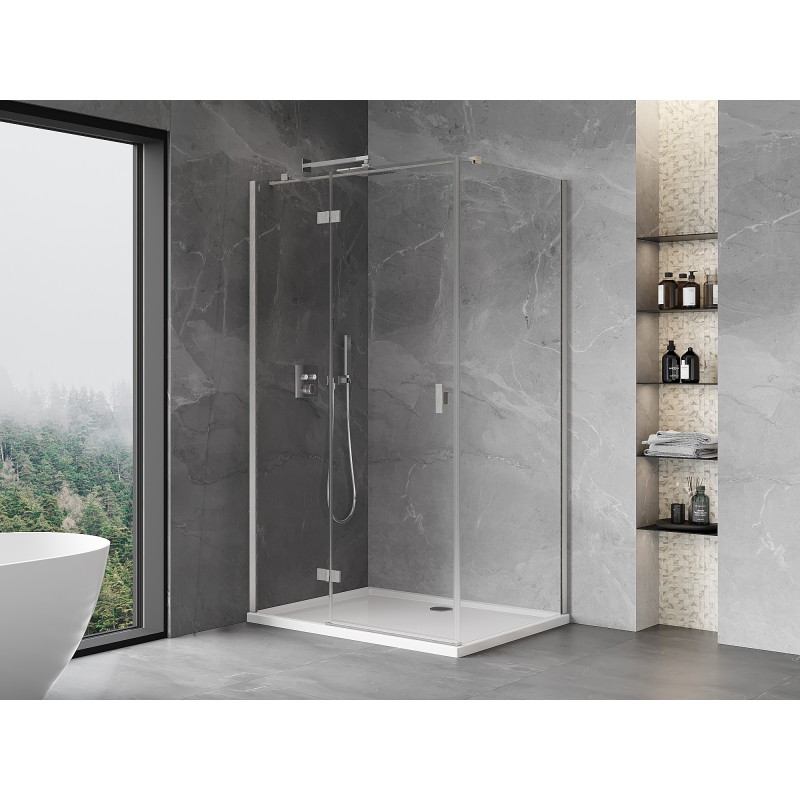 Mexen Mist-H T shower cabin hinged left 100 x 80 cm, transparent, brushed nickel - 8A5T-100-080-97-00-L