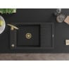Mexen Elias granite sink 1-bowl with drainer and kitchen faucet Telma, black/silver - 6511-73-670200-50