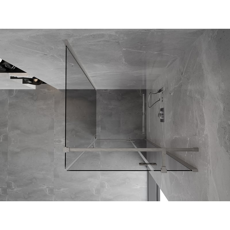 Mexen Mist-H T right-hinged shower enclosure 75 x 75 cm, transparent, brushed nickel - 8A5T-075-075-97-00-P