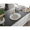Mexen Kevin granite sink 1-bowl with drainer and kitchen faucet Rita, white - 6517-20-670300-50