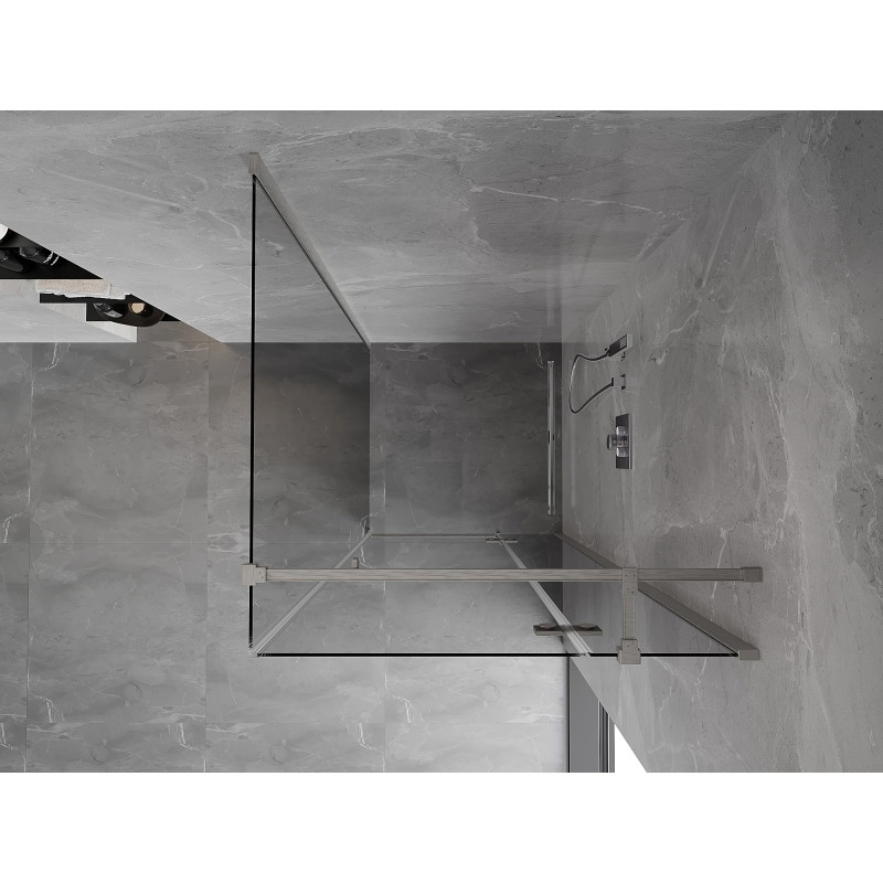 Mexen Mist-H T right-hinged shower enclosure 85 x 85 cm, transparent, brushed nickel - 8A5T-085-085-97-00-P