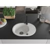 Mexen Kevin Granit sink 1-bowl with drainer and Rita kitchen faucet, white - 6517-20-670300-70