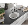 Mexen Kevin Granit sink 1-bowl with drainer and Rita kitchen faucet, white - 6517-20-670300-70