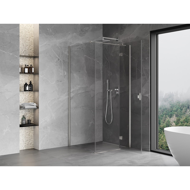 Mexen Mist-H T right swinging shower enclosure 110 x 110 cm, transparent, brushed nickel - 8A5T-110-110-97-00-P