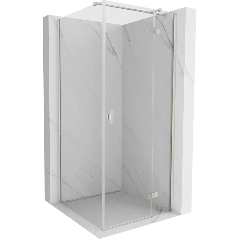 Mexen Mist-H T right swinging shower enclosure 110 x 110 cm, transparent, brushed nickel - 8A5T-110-110-97-00-P