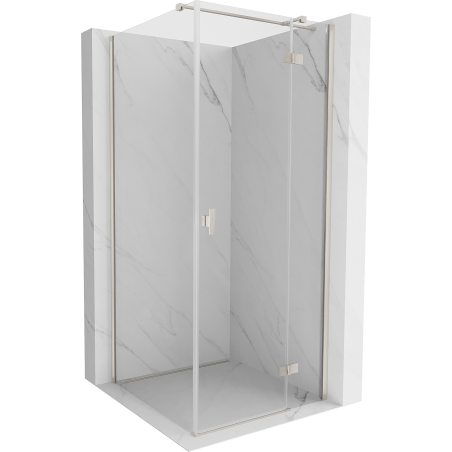 Mexen Mist-H T right swinging shower enclosure 110 x 110 cm, transparent, brushed nickel - 8A5T-110-110-97-00-P