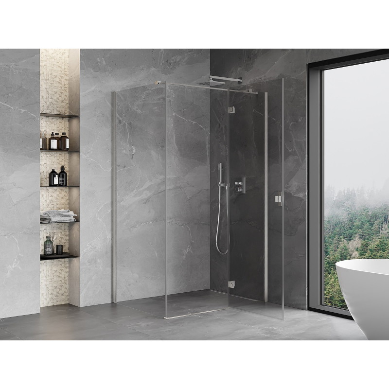 Mexen Mist-H T right-hinged shower enclosure 70 x 120 cm, transparent, brushed nickel - 8A5T-070-120-97-00-P