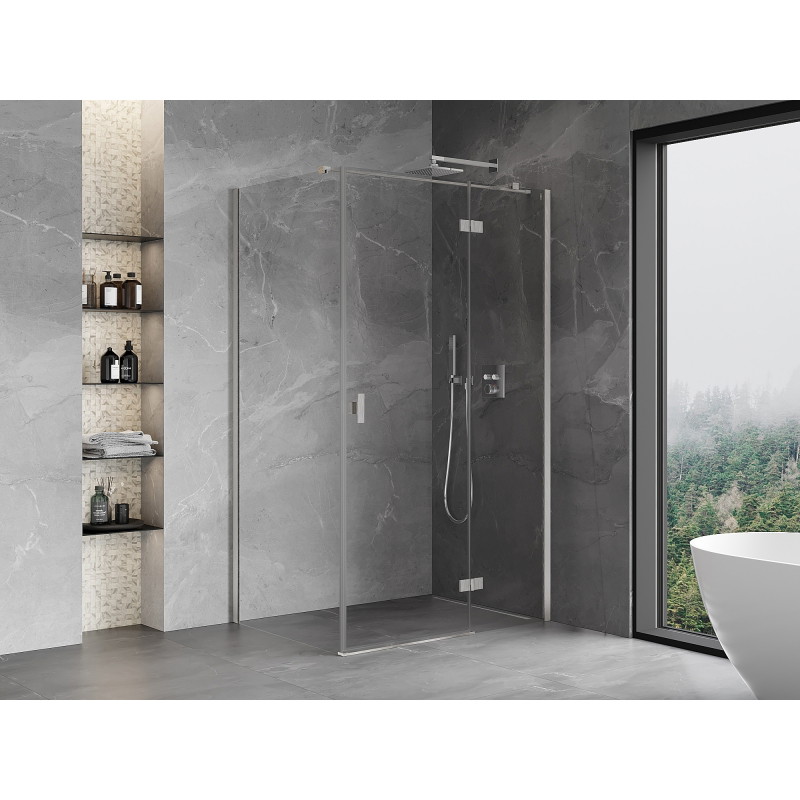 Mexen Mist-H T right-hinged shower enclosure 70 x 120 cm, transparent, brushed nickel - 8A5T-070-120-97-00-P