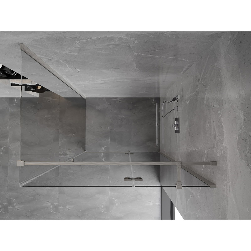 Mexen Mist-H T right-hinged shower enclosure 70 x 120 cm, transparent, brushed nickel - 8A5T-070-120-97-00-P