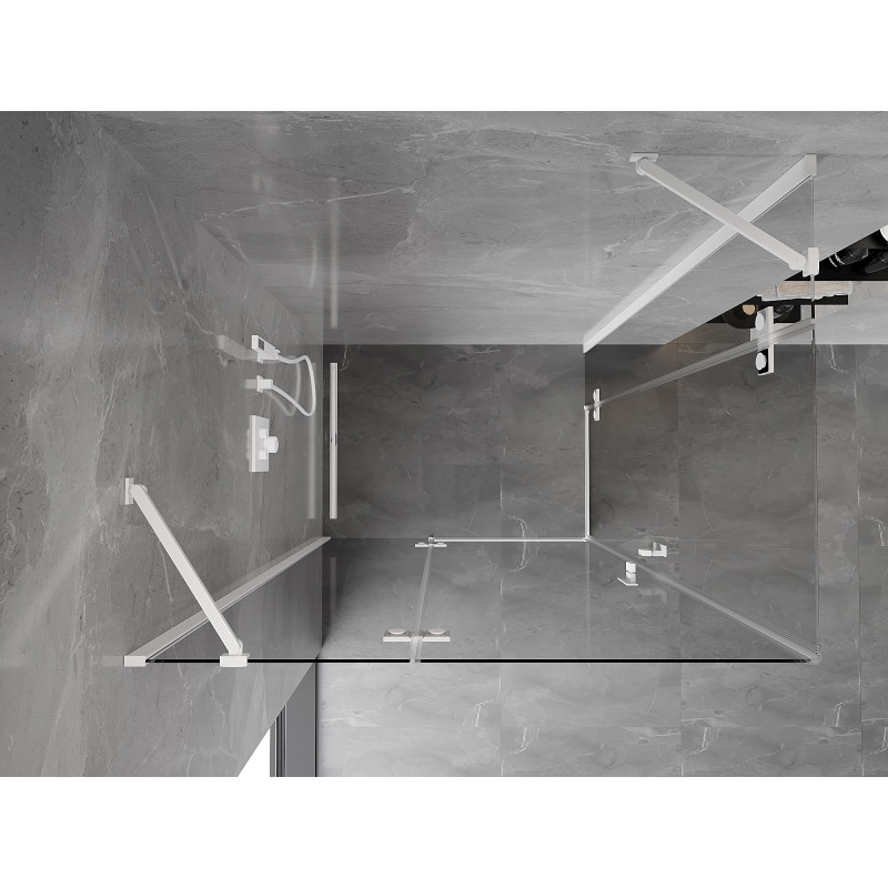 Mexen Mist-H Duo shower cabin with left hinged door 100 x 70 cm, transparent, white - 8A5-100L-070P-20-00
