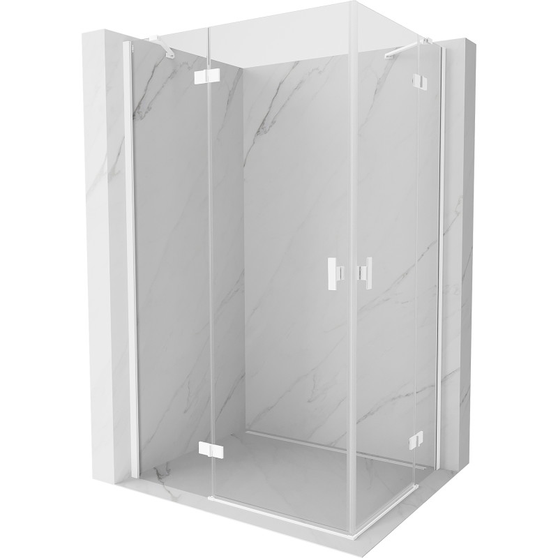 Mexen Mist-H Duo shower cabin with left hinged door 100 x 70 cm, transparent, white - 8A5-100L-070P-20-00