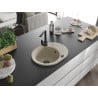 Mexen Kevin 1-bowl granite sink with drainer and kitchen faucet Rita, beige - 6517-69-670300-70