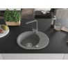 Mexen Kevin single-bowl granite sink with drainer and Rita kitchen faucet, gray - 6517-71-670300-71