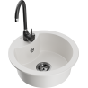 Mexen Diego 1-bowl Granite Sink with Telma Kitchen Faucet, White - 6512-20-670200-70