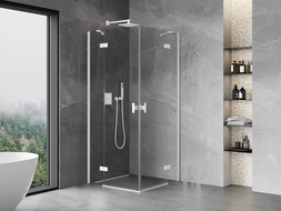 Mexen Mist-H Duo swing shower cabin 95 x 95 cm, transparent, white - 8A5-095L-095P-20-00