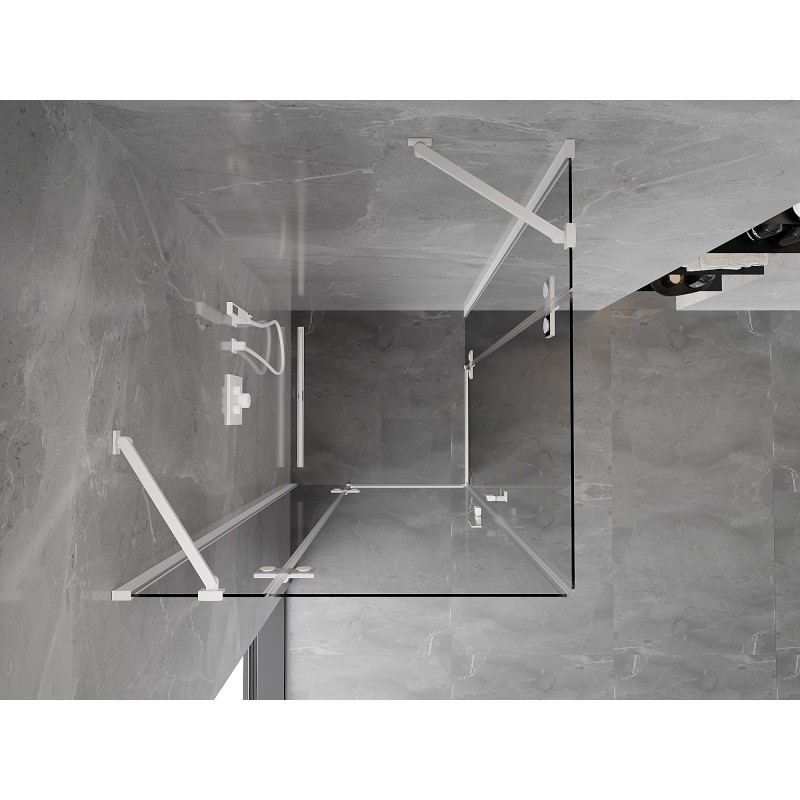 Mexen Mist-H Duo pivot shower cabin 100 x 100 cm, transparent, white - 8A5-100L-100P-20-00