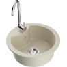 Mexen Diego 1-bowl granite sink with Telma kitchen tap, beige - 6512-69-670200-00