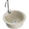 Mexen Diego granite sink 1-bowl with Telma kitchen faucet, beige - 6512-69-670200-00