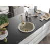 Mexen Diego granite sink 1-bowl with Telma kitchen tap, beige - 6512-69-670200-50