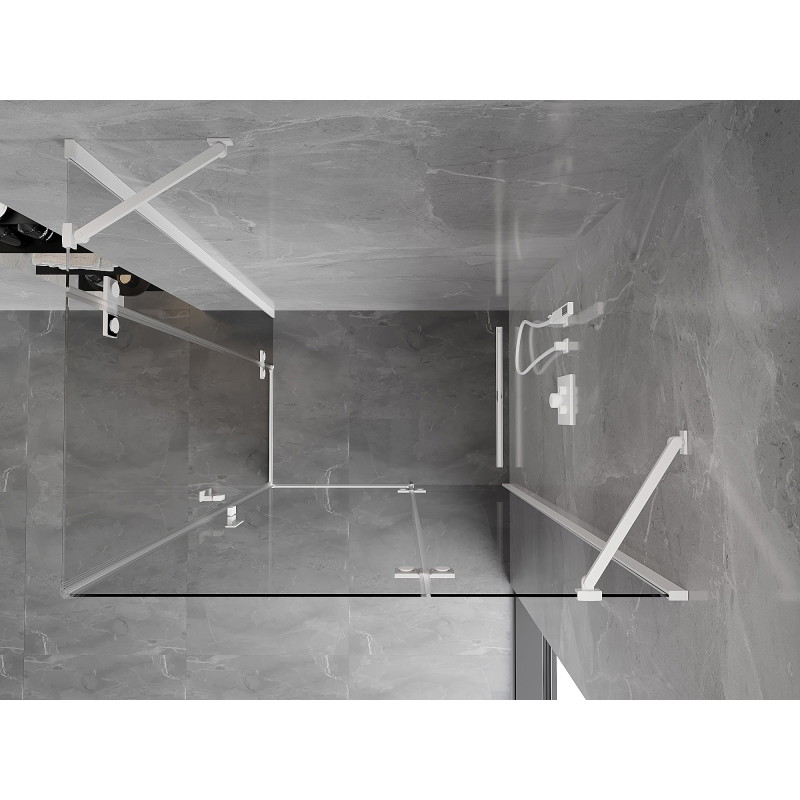 Mexen Mist-H Duo Right Hinged Shower Cabin 100 x 120 cm, Transparent, White - 8A5-100L-120P-20-00