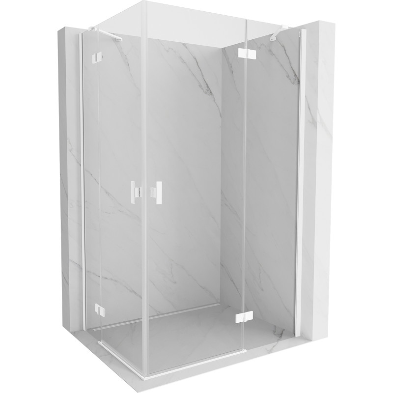 Mexen Mist-H Duo Right Hinged Shower Cabin 100 x 120 cm, Transparent, White - 8A5-100L-120P-20-00