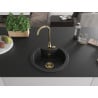 Mexen Diego 1-bowl granite sink with Telma kitchen tap, black/silver - 6512-73-670200-50
