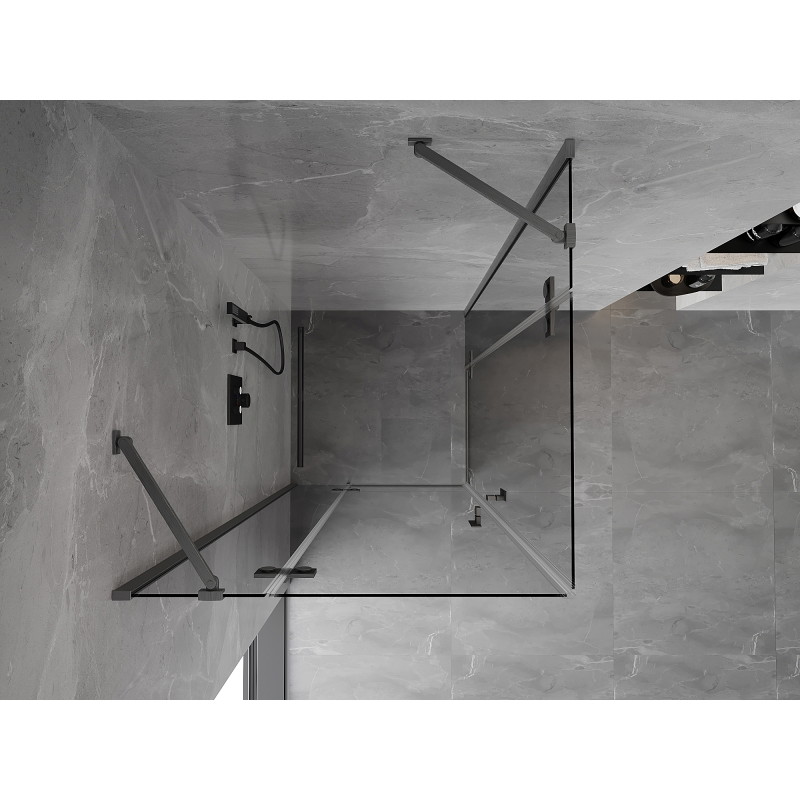 Mexen Mist-H Duo shower cabin with pivot doors 110 x 110 cm, transparent, brushed gun gray - 8A5-110L-110P-66-00