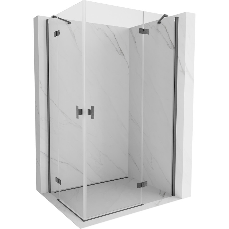 Mexen Mist-H Duo Right-Swinging Shower Cabin 105 x 115 cm, Transparent, Brushed Gun Gray - 8A5-105L-115P-66-00