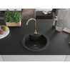 Mexen Diego 1-bowl granite sink with Telma kitchen faucet, black/gold - 6512-75-670200-50-B