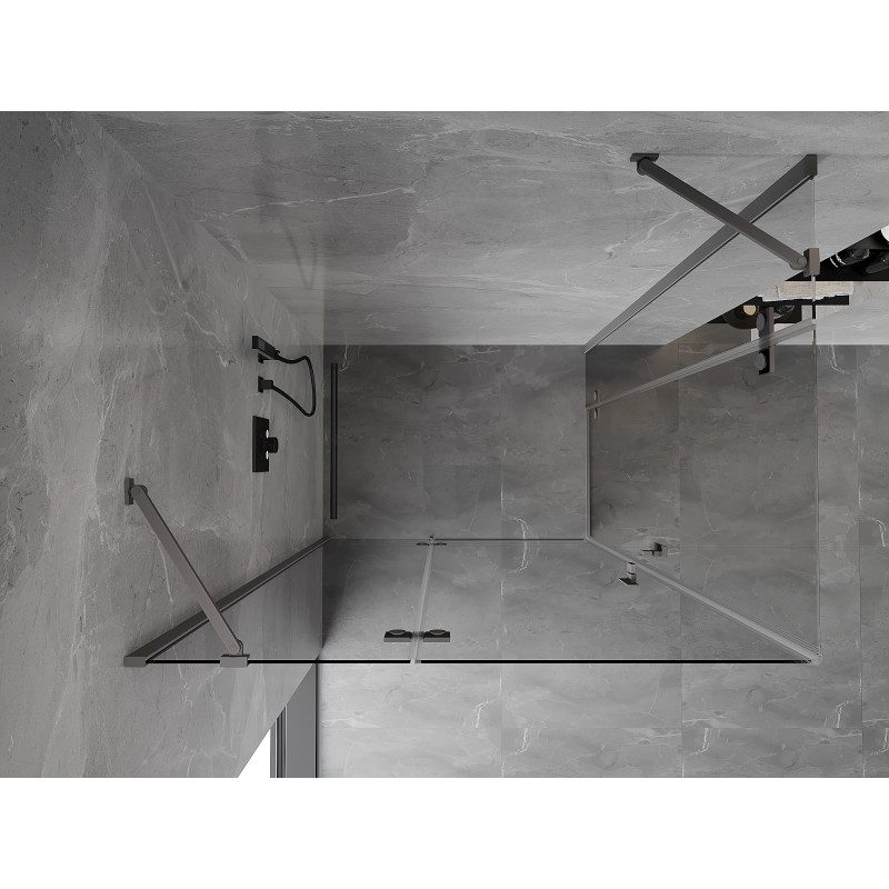 Mexen Mist-H Duo shower cabin hinged left 85 x 80 cm, transparent, gun metal - 8A5-085L-080P-95-00
