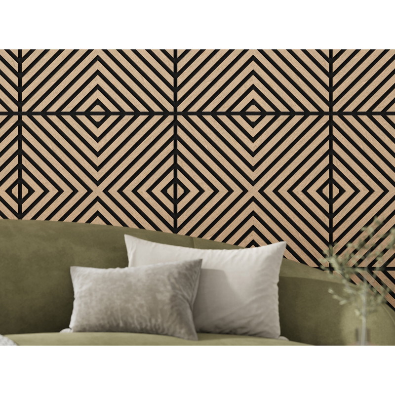 Mexen Linea 01 acoustic wall panel 60 x 60 cm (4 pieces), 9 mm felt, technical veneer, Bleached Oak - S110-60607-01-040
