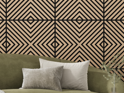 Mexen Linea 01 acoustic wall panel 60 x 60 cm (4 pieces), 9 mm felt, technical veneer, Bleached Oak - S110-60607-01-040