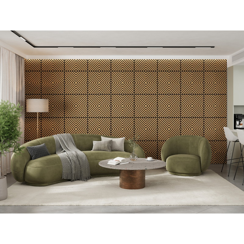 Mexen Linea 01 acoustic wall panel 60 x 60 cm (4pcs.), felt 9 mm, technical veneer, Oak Classic - S110-60607-01-041