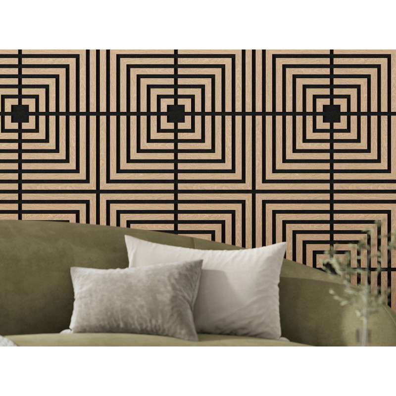 Mexen Linea 02 acoustic wall panel 60 x 60 cm (4 pcs), 9 mm felt, technical veneer, Bleached Oak - S110-60607-02-040