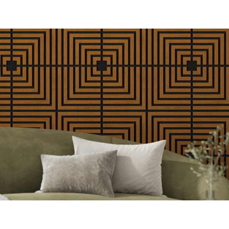 Mexen Linea 02 acoustic wall panel 60 x 60 cm (4 pcs.), 9 mm felt, technical veneer, Natural Oak - S110-60607-02-042
