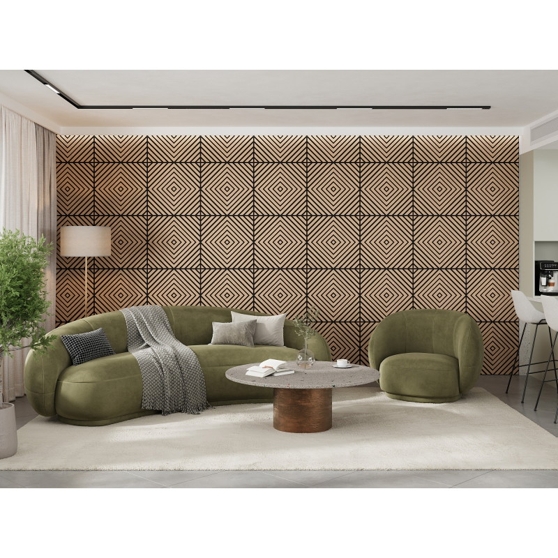 Mexen Linea 03 acoustic wall panel 60 x 60 cm (4 pcs), 9 mm felt, technical veneer, Bleached Oak - S110-60607-03-040