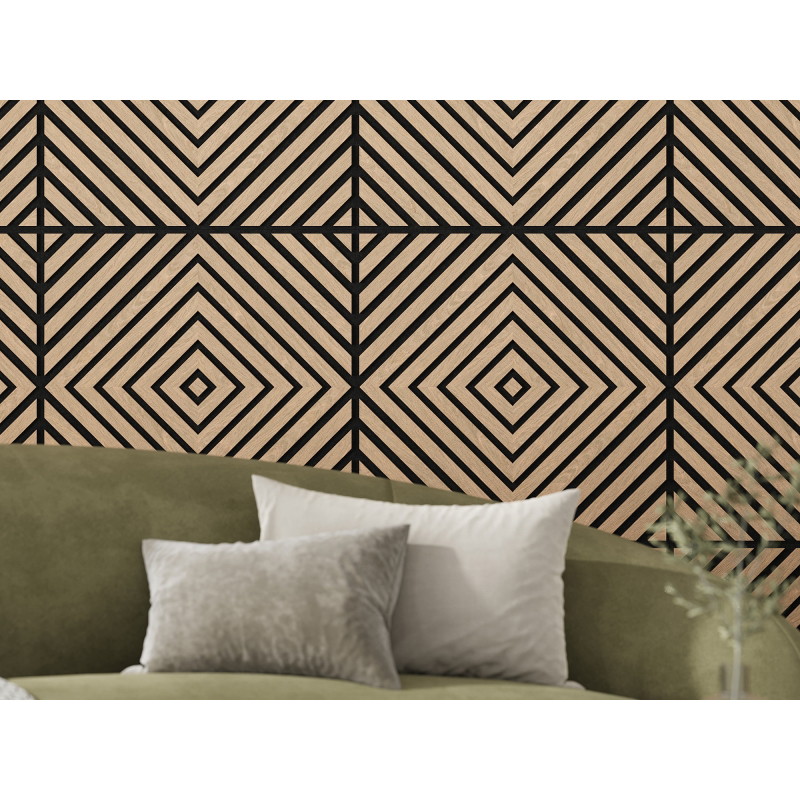 Mexen Linea 03 acoustic wall panel 60 x 60 cm (4 pcs), 9 mm felt, technical veneer, Bleached Oak - S110-60607-03-040