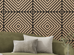 Mexen Linea 03 acoustic wall panel 60 x 60 cm (4 pcs), 9 mm felt, technical veneer, Bleached Oak - S110-60607-03-040