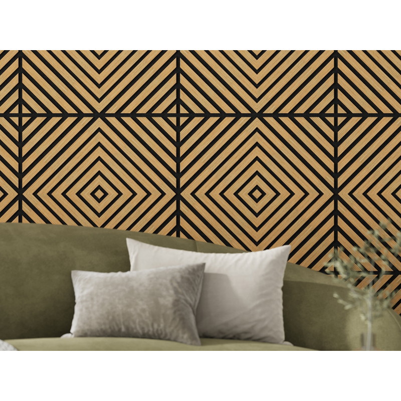 Mexen Linea 03 acoustic wall panel 60 x 60 cm (4 pieces), felt 9 mm, technical veneer, Classic Oak - S110-60607-03-041