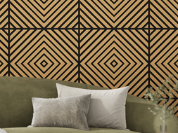 Mexen Linea 03 acoustic wall panel 60 x 60 cm (4 pieces), felt 9 mm, technical veneer, Classic Oak - S110-60607-03-041