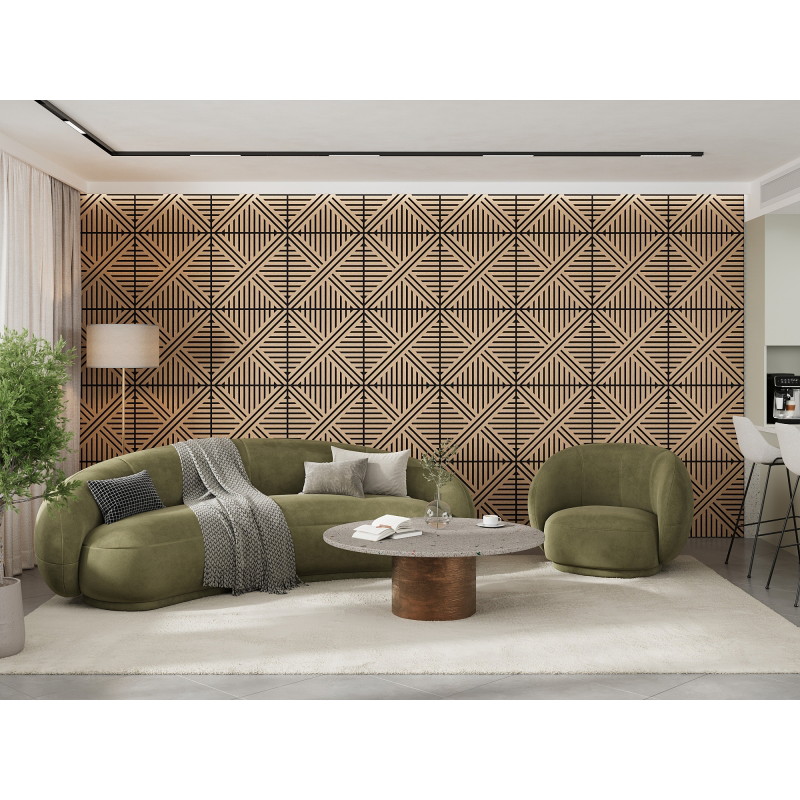 Mexen Linea 05 acoustic wall panel 60 x 60 cm (4pcs.), 9 mm felt, technical veneer, Bleached Oak - S110-60607-05-040