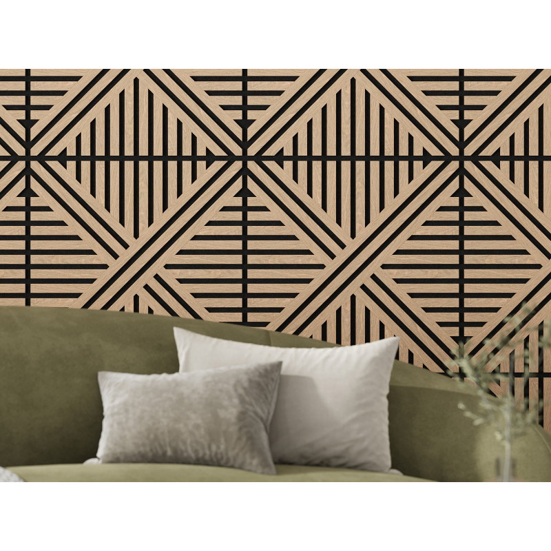 Mexen Linea 05 acoustic wall panel 60 x 60 cm (4pcs.), 9 mm felt, technical veneer, Bleached Oak - S110-60607-05-040