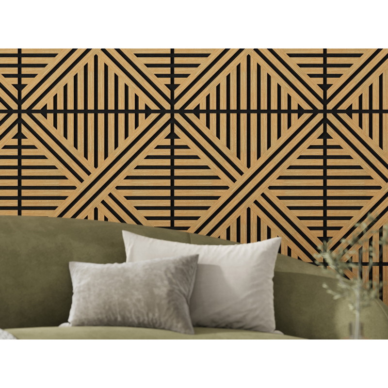 Mexen Linea 05 acoustic wall panel 60 x 60 cm (4pcs), felt 9 mm, technical veneer, Oak Classic - S110-60607-05-041