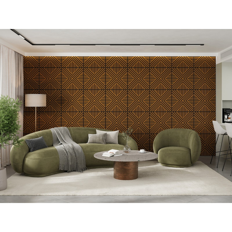 Mexen Linea 05 acoustic wall panel 60 x 60 cm (4pcs), 9 mm felt, technical veneer, Natural Oak - S110-60607-05-042