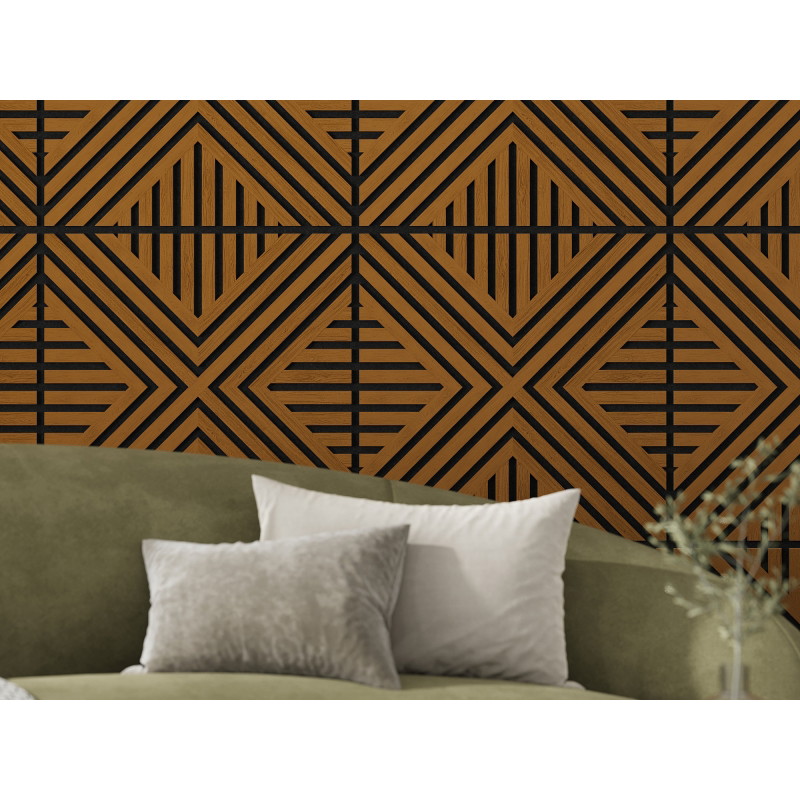 Mexen Linea 05 acoustic wall panel 60 x 60 cm (4pcs), 9 mm felt, technical veneer, Natural Oak - S110-60607-05-042