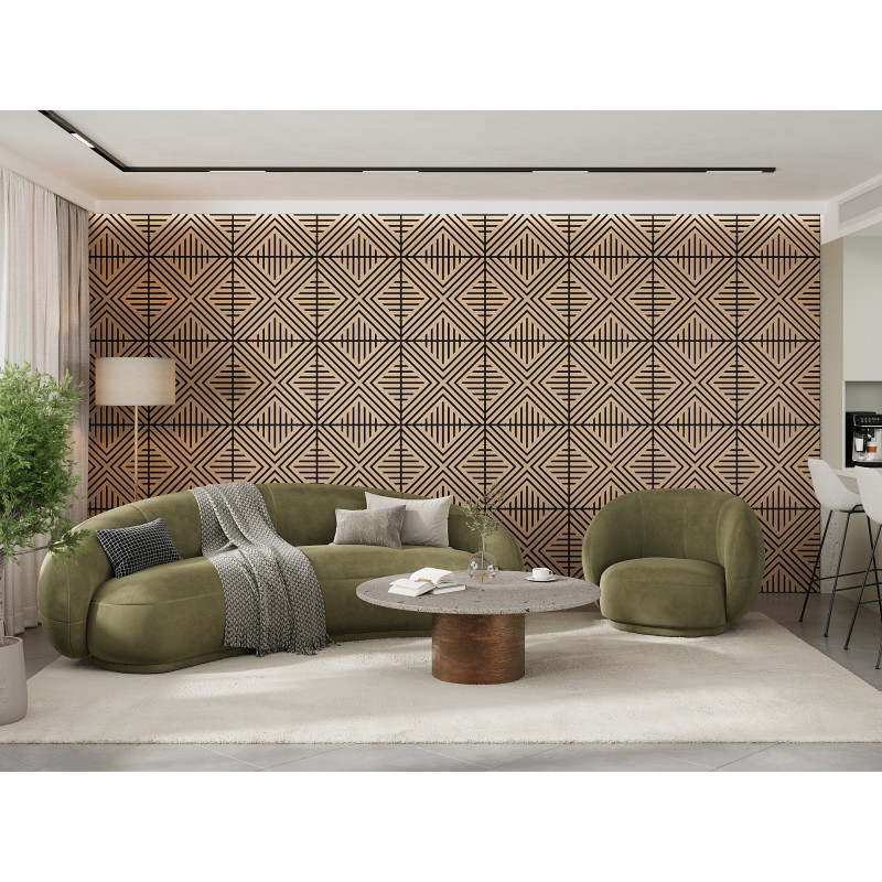 Mexen Linea 06 acoustic wall panel 60 x 60 cm (4 pieces), 9 mm felt, technical veneer, Bleached Oak - S110-60607-06-040