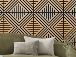 Mexen Linea 06 acoustic wall panel 60 x 60 cm (4 pieces), 9 mm felt, technical veneer, Bleached Oak - S110-60607-06-040