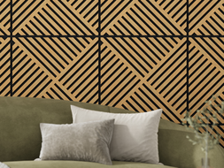 Mexen Linea 08 acoustic wall panel 60 x 60 cm (4 pieces), 9 mm felt, technical veneer, Oak Classic - S110-60607-08-041